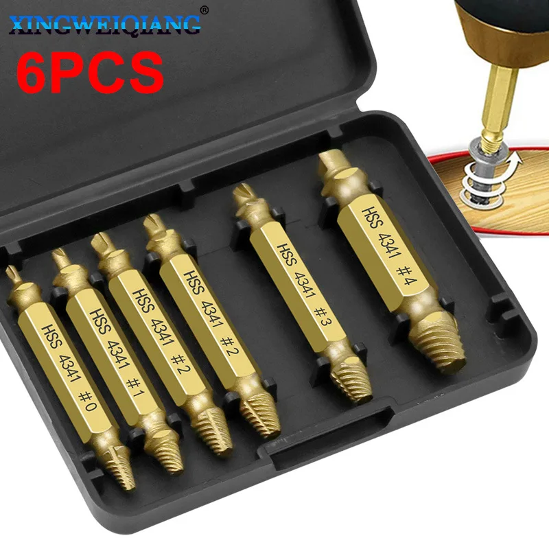 Damaged Screw Extractor Set Drill Bit Stripped Broken Remover Small Easily Quickly Take Out Kit Easy Demolition Power Tools