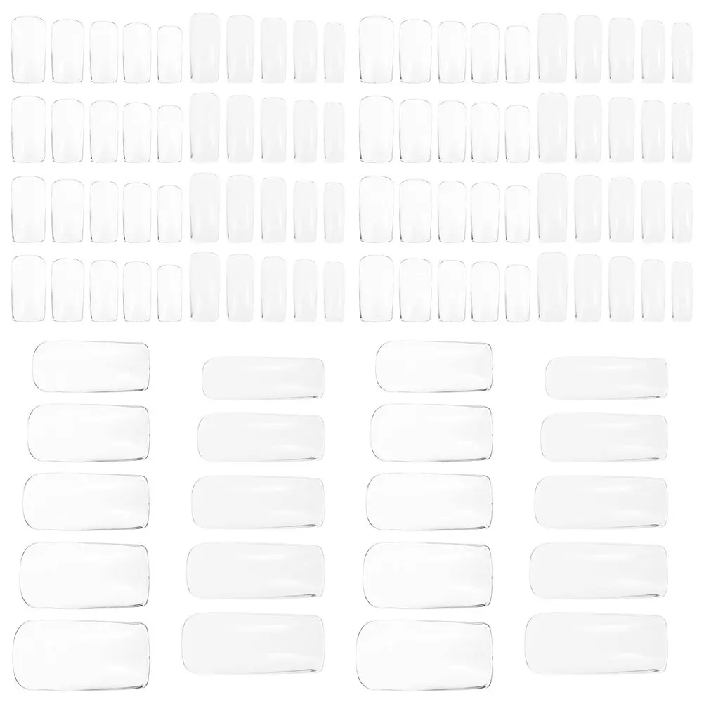 

1000Pcs Transparent Fake Nails Various Sizes Full Cover Nail Tips Manicure Use Home Salon Artificial Nails Fake Nail