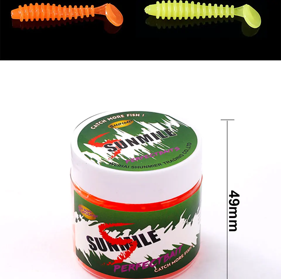 SUNMILE Angeln Weiche Köder Wurm Künstliche Köder 35mm/0,3g 30 teile/los Felsen Angeln Wobbler Leurre Souple Köder barsch Forelle Lockt – Detail 3