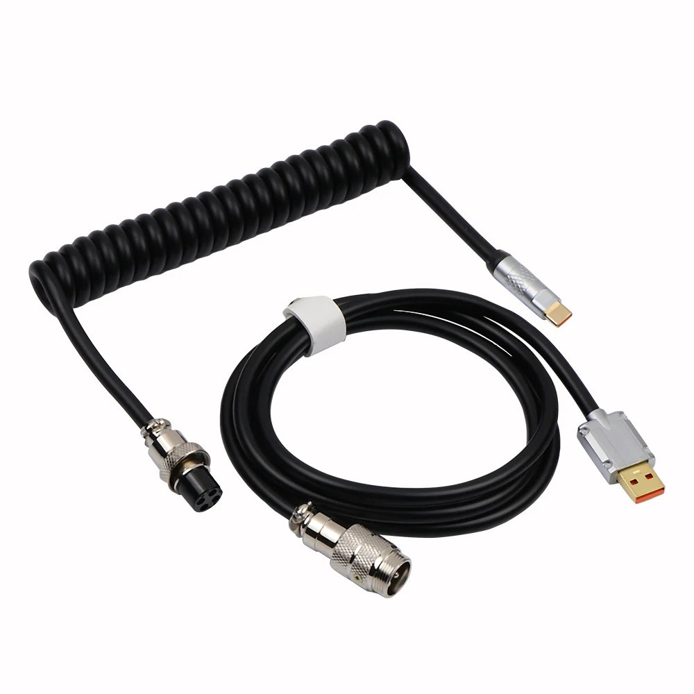 EPOMAKER Puff Aviator Spiralkabel, abnehmbares mechanisches Gaming-Tastaturkabel für Mac/Win/Gamer