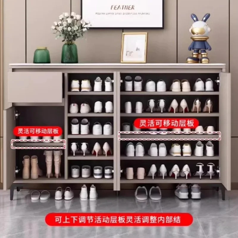 White Reliable Contemporary Decorative Shoe Cabinet Durable Luxury Stylish Adjustable Shoe Cabinet Armoire Chaussures Furniture