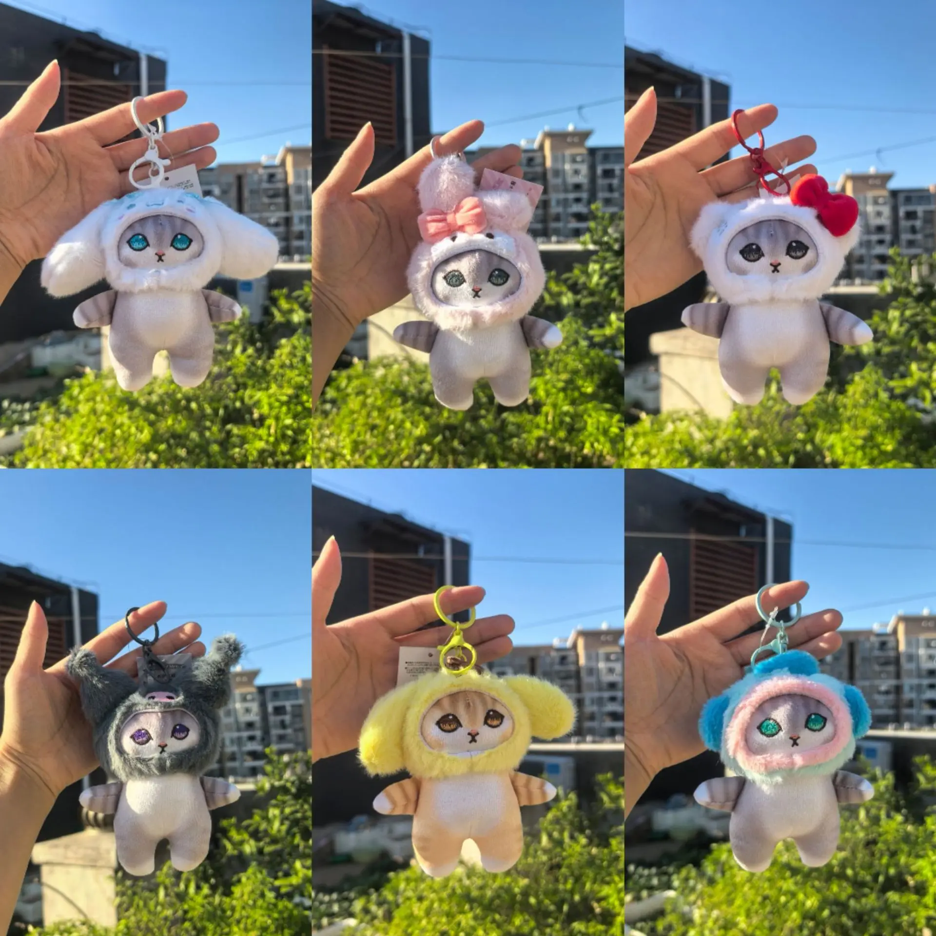 

12cm New Series Toys Shark Cat Plush Keychain Bag charms Toy Ornaments For Kids birthday girl Gift Pendant Gifts
