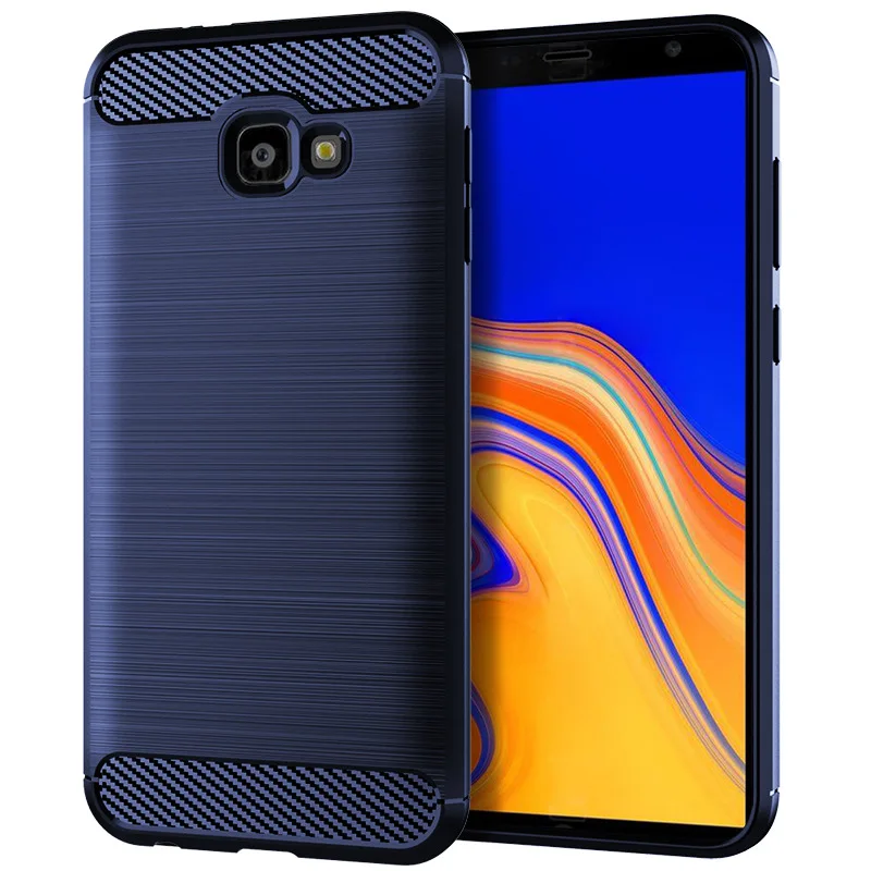 For Samsung Galaxy J4 Plus Silicone Case Carbon Fiber Back Cover for Samsung j4 prime Galaxy j4 core Soft Shockproof Phone Case