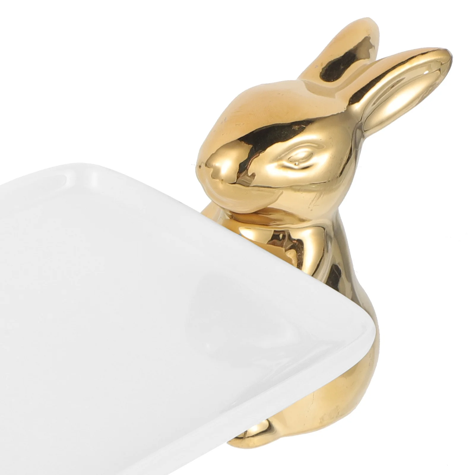 

Элегантный керамический поднос для еды с дизайном кролика, сервировочная тарелка для десертов, закусок, сухофруктов, закусок, декоративное настольное блюдо