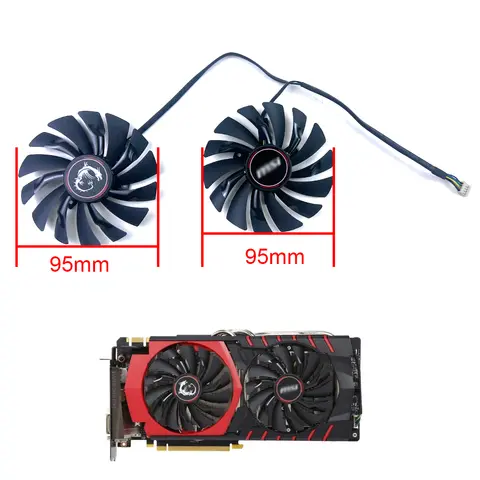 NEW Cooling Fan 95MM 4PIN PLD10010S12HH GPU FAN For MSI GTX 960 GTX 970 GAMING GTX 950 GTX 1060 RX 470 GAMING X Graphic Card Fan