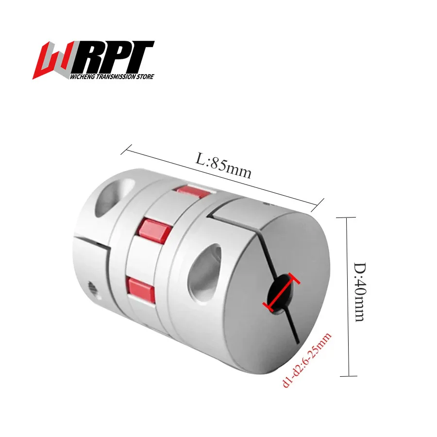 

Plum Blossom Coupling Star Screw Encoder Elastic High Torque Coupling Servo Motor Aluminum Coupling XB-40X85