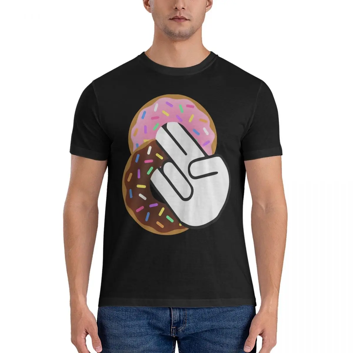 Casual Donut T-Shirts for Men Round Neck Cotton T Shirt 2 In The 1 In The Stink I Sex Short Sleeve Tees Gift Idea Clothes