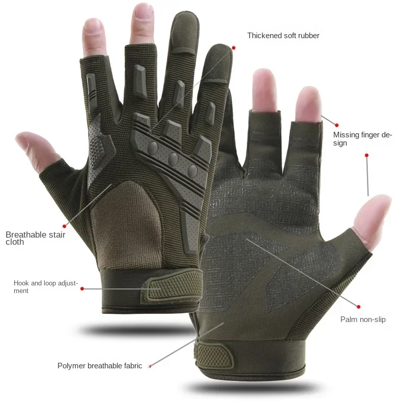 Guantes tácticos de moda para escalada en roca al aire libre, protección antideslizante para entrenamiento de fugas de dedos, guantes tácticos para bicicleta