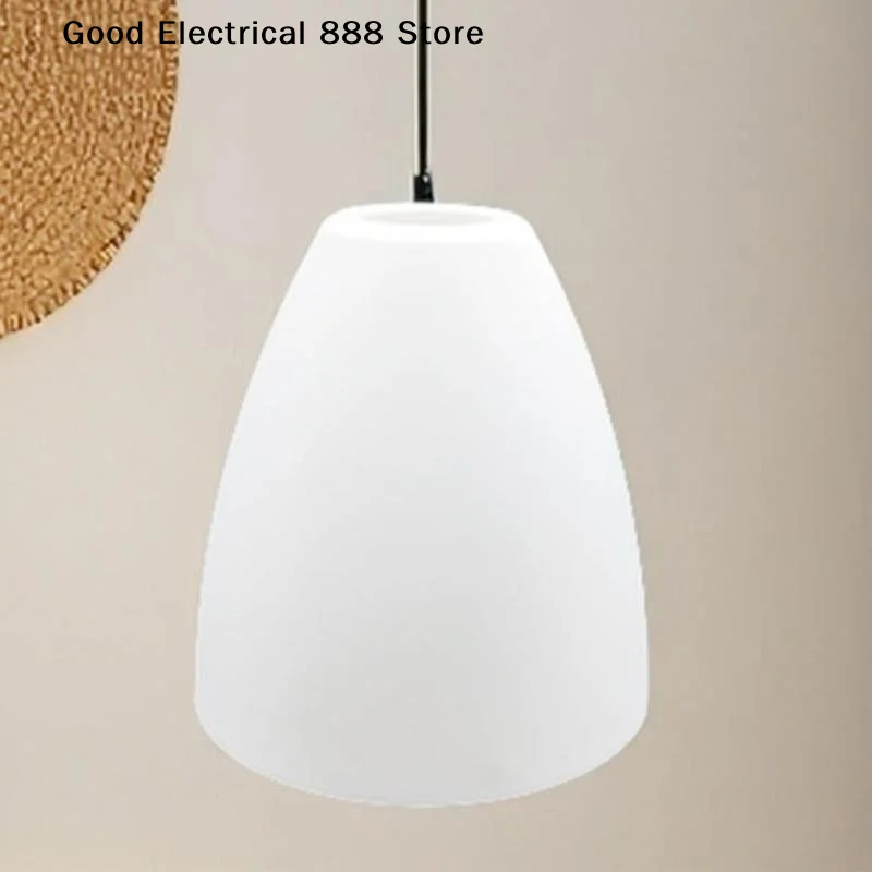 【G】1Pcs E27 Plastic Lampshade PP Circular Long Tube Conical Shape E14 Bulb Cover White Acrylic Lamp Shade For DIY Art Lighting