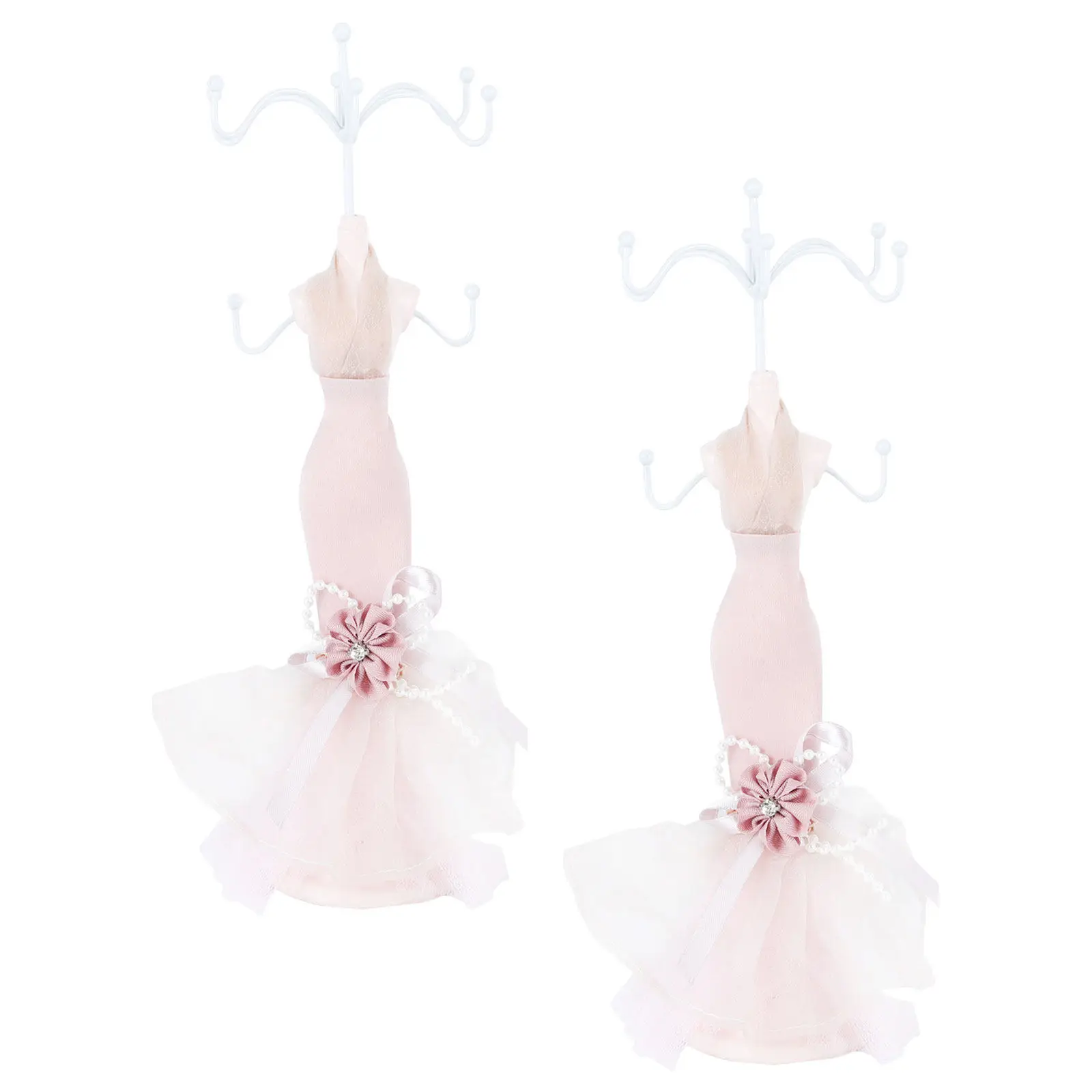 2Pcs Jewelry Display Rack Nordic Style Mannequin Necklace Holder Jewelry Organizer for Home Decor Vanity Countertop Necklace