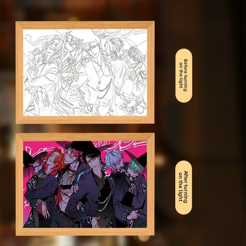 22 سنتيمتر/8.66in ثلاثية الأبعاد ضوء اللوحة Kpop ويتشر شقيقة الإبداع مصباح Led الإبداع ليلة أنيمي الأجهزة الطرفية تحصيل الحرف #6