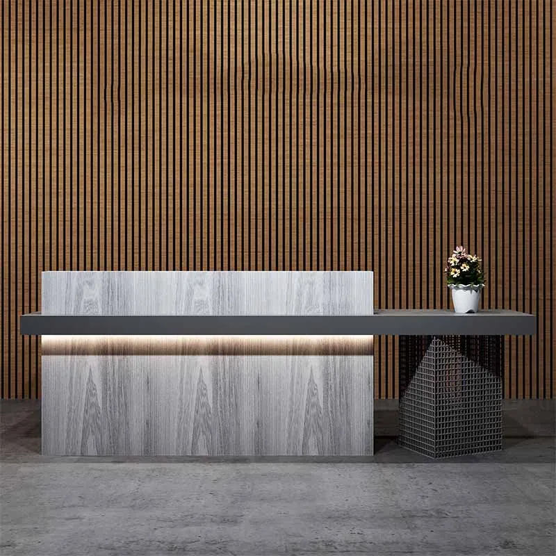 Storage Luxury Reception Counters Brown Vintage Small Space Front Desk Counter Business Classic Theke Rezeption Office Furniture