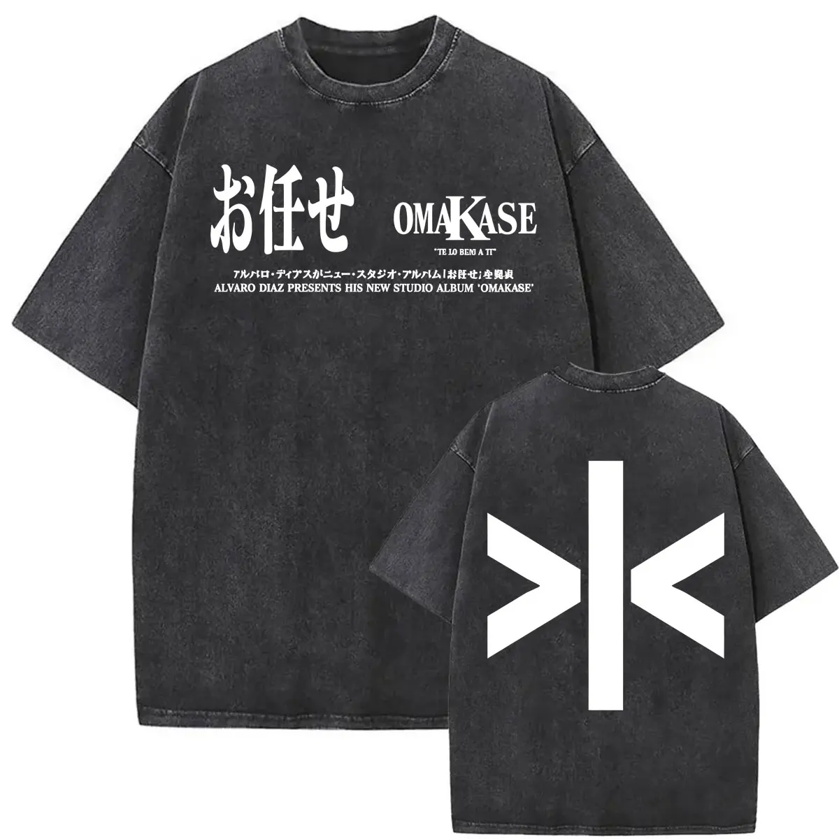 Alvaro Diaz Presents His New Studio Album Omakase Vintage Washed T-shirts Men Women Fashion Classic Oversized T Shirt Streetwear