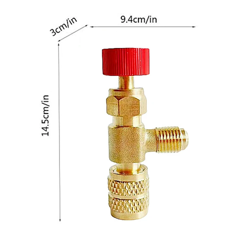 1PC condizionatore d'aria R410 valvola del liquido di sicurezza di controllo in ottone R22 1/4 "valvola di ricarica per refrigerazione adattatore in rame R22