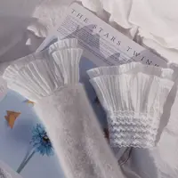 1 Pair Lace Cuffs Arm Cover Sweater Decorative Gloves Fake Sleeve Detachable Sun Protection Sleeve Cuffs Ruffles Elbow Sleeve 5