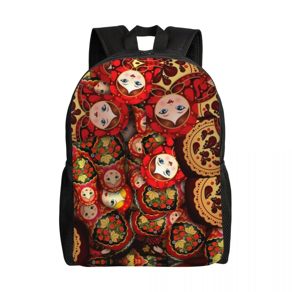 Customized Russia Matryoshka Doll Backpack Men Women Casual Bookbag for College School Russian Folk Art Babushka Pattern Bags