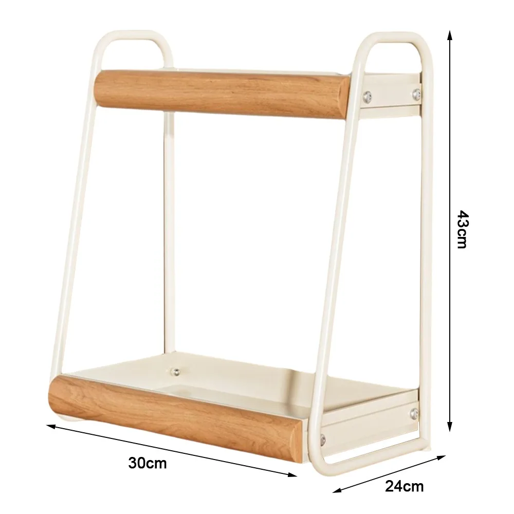 

Двухслойная подставка для приправ, высокая бутылка, совместимый кухонный органайзер из цельного дерева, прочный нескользящий держатель для хранения