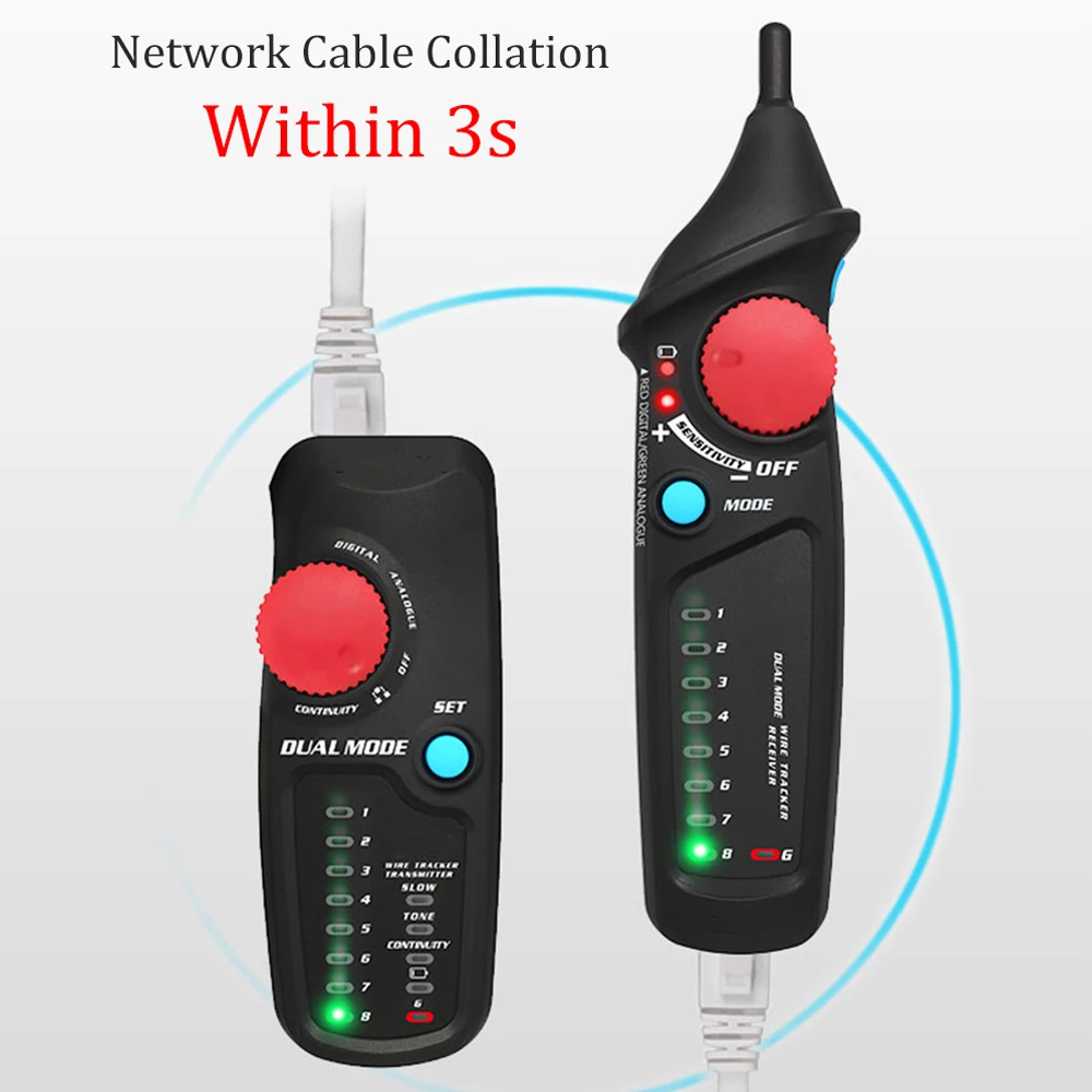 MAXRIENY FWT82 Professional Digital Analog Network Cable Tracker RJ45 RJ11 Ethernet LAN Tracer Analyzer Detector Line Finder