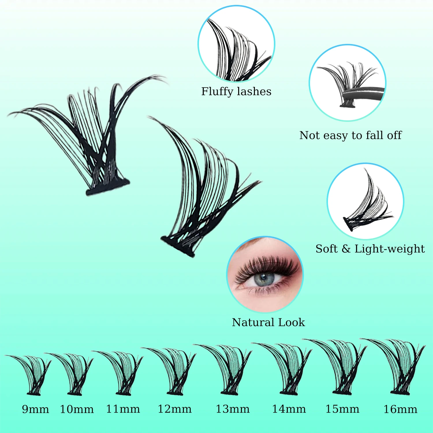 AILAISHI LASH DIY Eyelashes Kit 320pcs Cluster Lashes 30D+40D Waterproof Bond and Seal with Remover Tweezer Premade Fan Lashes