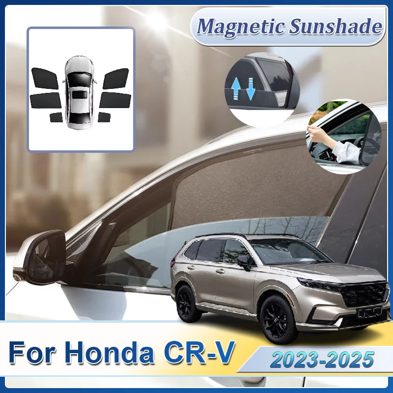 

Vehicle Sunshade For Honda CR-V CRV CR V 6TH 2023 2024 2025 Anti-UV Privacy Protection Magnetic Coverage Blocking Curtain Parts