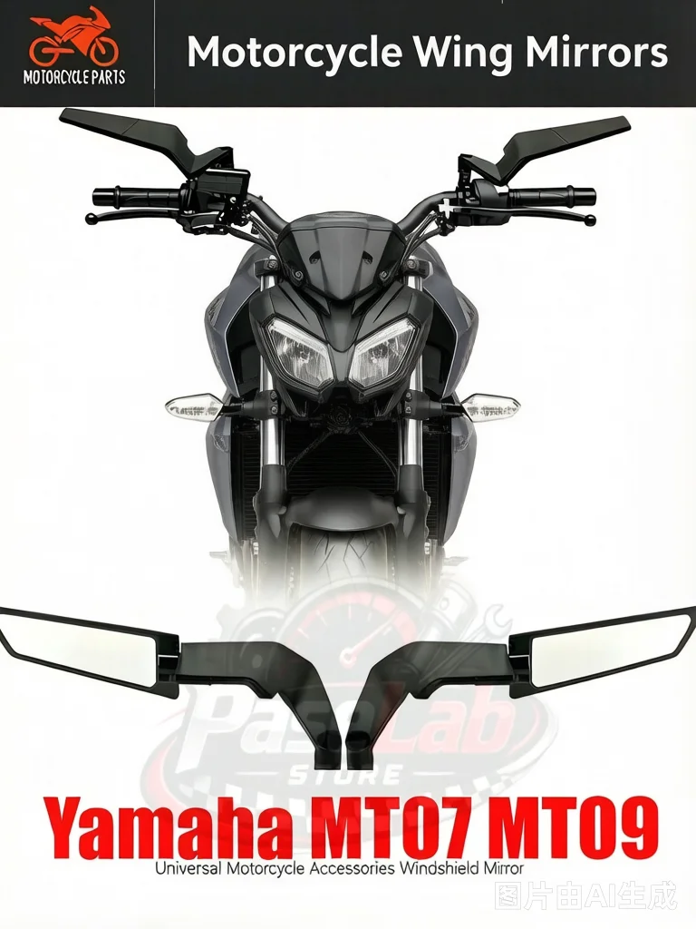 

Боковые зеркала заднего вида для мотоциклов Yamaha MT07 MT09 FZ07 FZ09 MT03 MT10, комплект зеркал Stealth Winglets, поворотные, регулируемые.