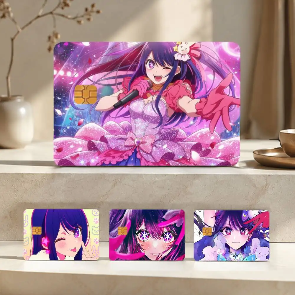 

Ai Hoshino Oshi No Ko Anime Girl HD Waterproof Card Skins Protective Stickers for Credit Bank Game Cards