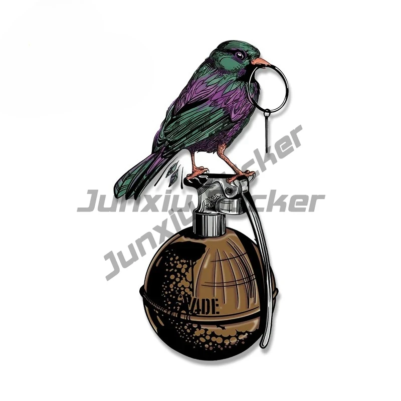 

Bird Grenade Car Stickers Original Decoration Anima Luggage Decal Bumper Funny Car Gadget Accessories