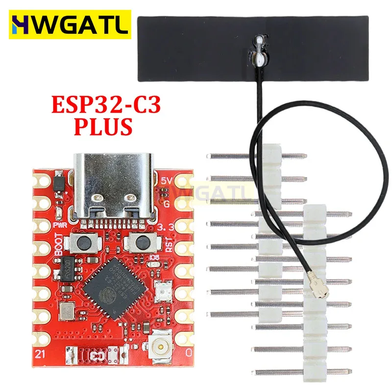 HWGATL ESP32-C3 SuperMini Plus Development Board WiFi Bluetooth ESP32 C3 Super mini V2.0 Red Board