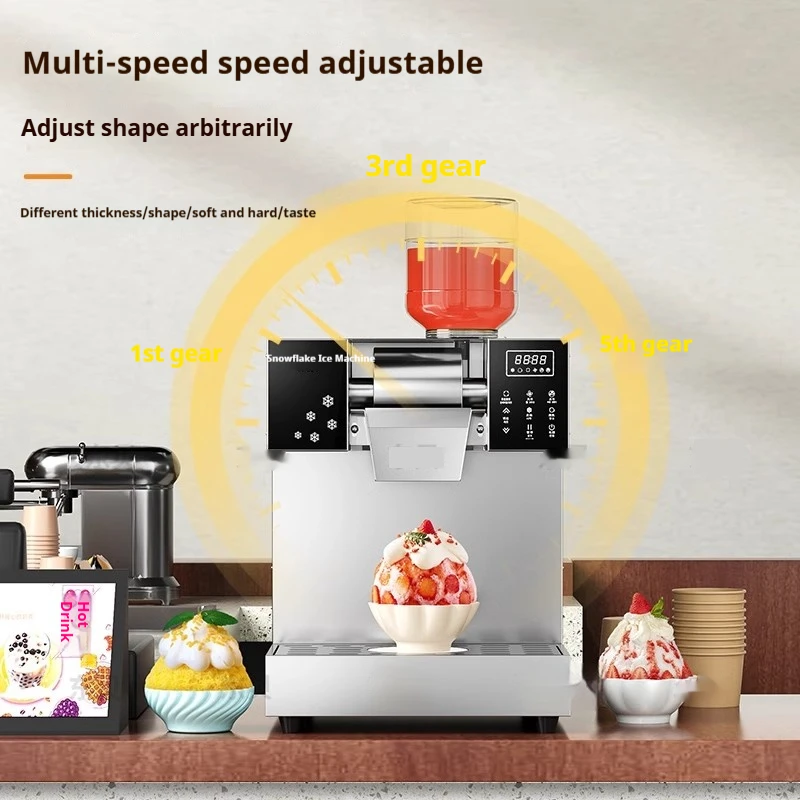 Komercyjna maszyna Bingsu 360 W, automatyczna kostkarka do lodu śnieżnego do stoiska spożywczego i kawiarni 220 V