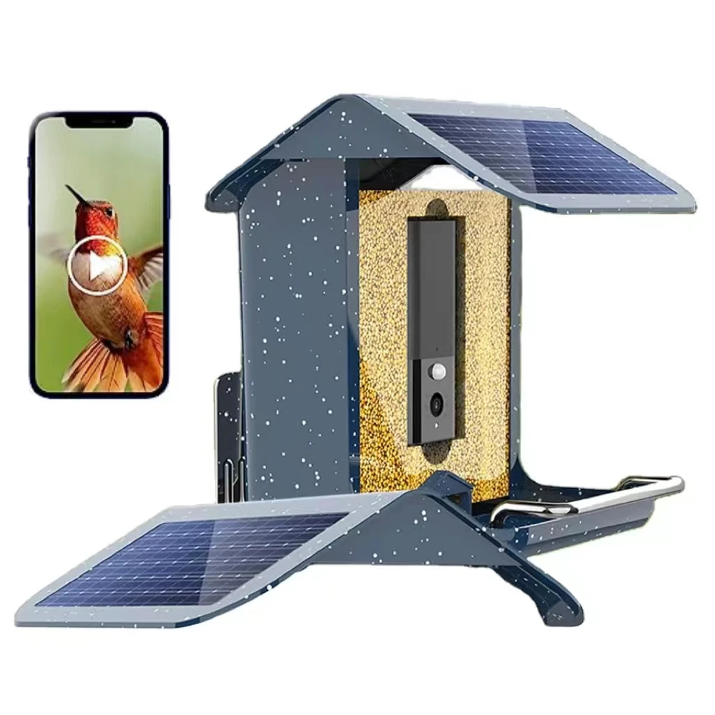 Wholesale custom 1080P HD with night vision wireless smart APP remote control solar panel bird house OEM