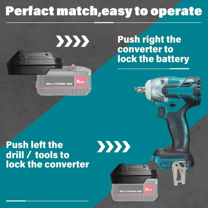 ZWINCKY Battery Adapter For Bauer 20V Lithium Battery Convert To For Makita/Milwaukee/Dewalt 18V Li-ion Battery Electric Tools