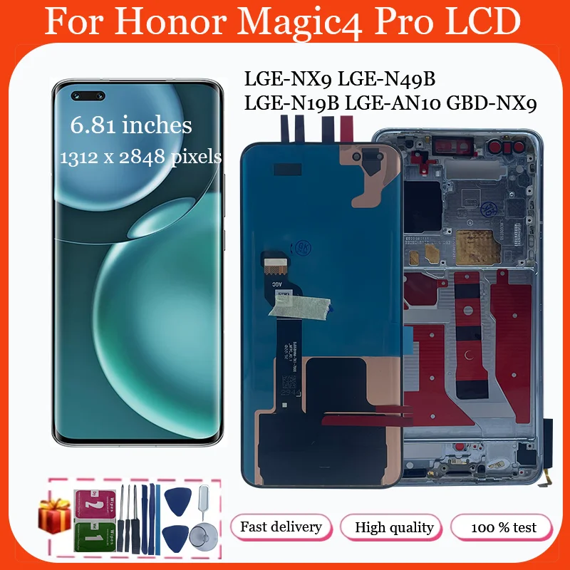 

ЖК-дисплей 6,81 дюйма для Honor Magic4 Pro, сенсорный экран с дигитайзером в сборе для Honor Magic4 Pro, запасные части для ЖК-дисплея