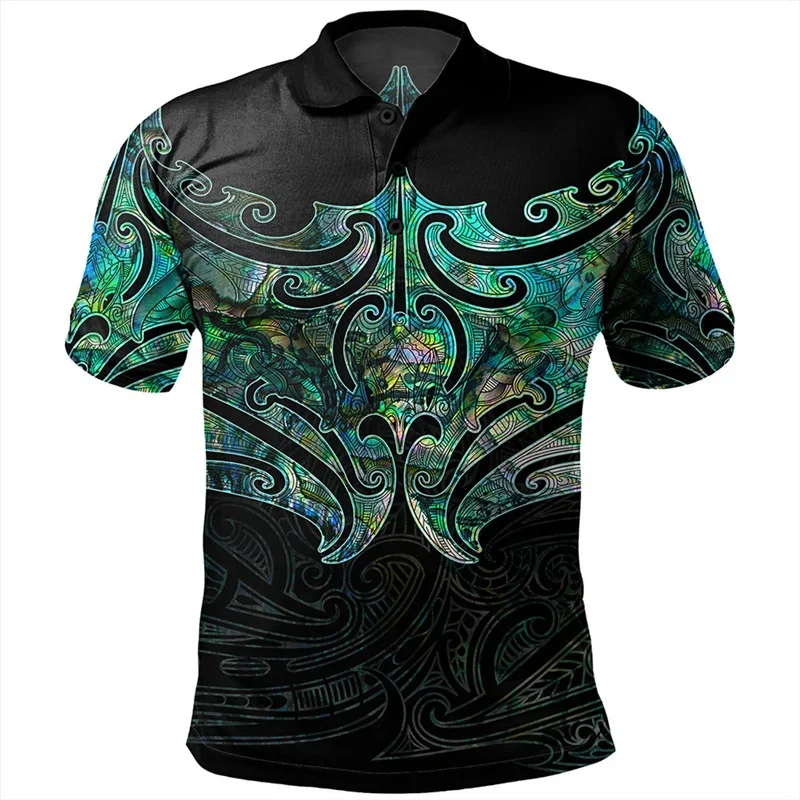 Polo de impressão 3D dos homens, Bandeira da Nova Zelândia NZ, Maori Rugby 3D Print Tops, para que não esqueçamos moda gráfica, roupas vintage