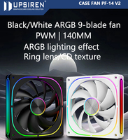 UPSIREN PF-14 V2 140MM ARGB Performance Chassis Fan 600-1600RPM Hydraulic Bearing 5V-3PIN ARGB/4PIN PWM 9 blades Prism Halo Fan