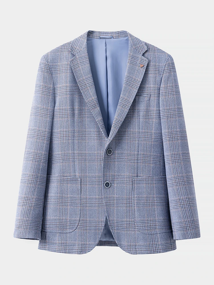 

Comfortable Men's Busin Casual Plaid Suit Jaet Faionable Lapel Pin Spring New Arrival Stand Fit Four Seasons Wear