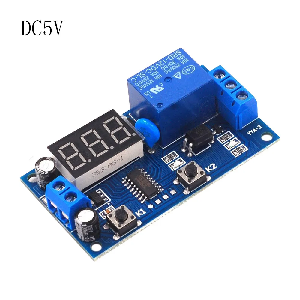 DC5V/12V Time Control Relay Switch Intermittent Infinite Cycle Countdown Ddigital Display Switch Controller Timing Relay Module
