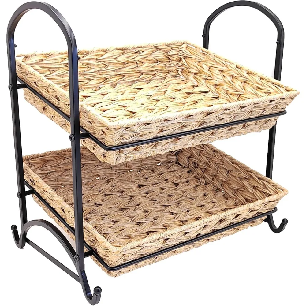 

Stackable Candy Display Rack with Rattan|Stackable Candy Organizer|Multi-Function Snack Rack&Shelf for Chips |Perfect Display So