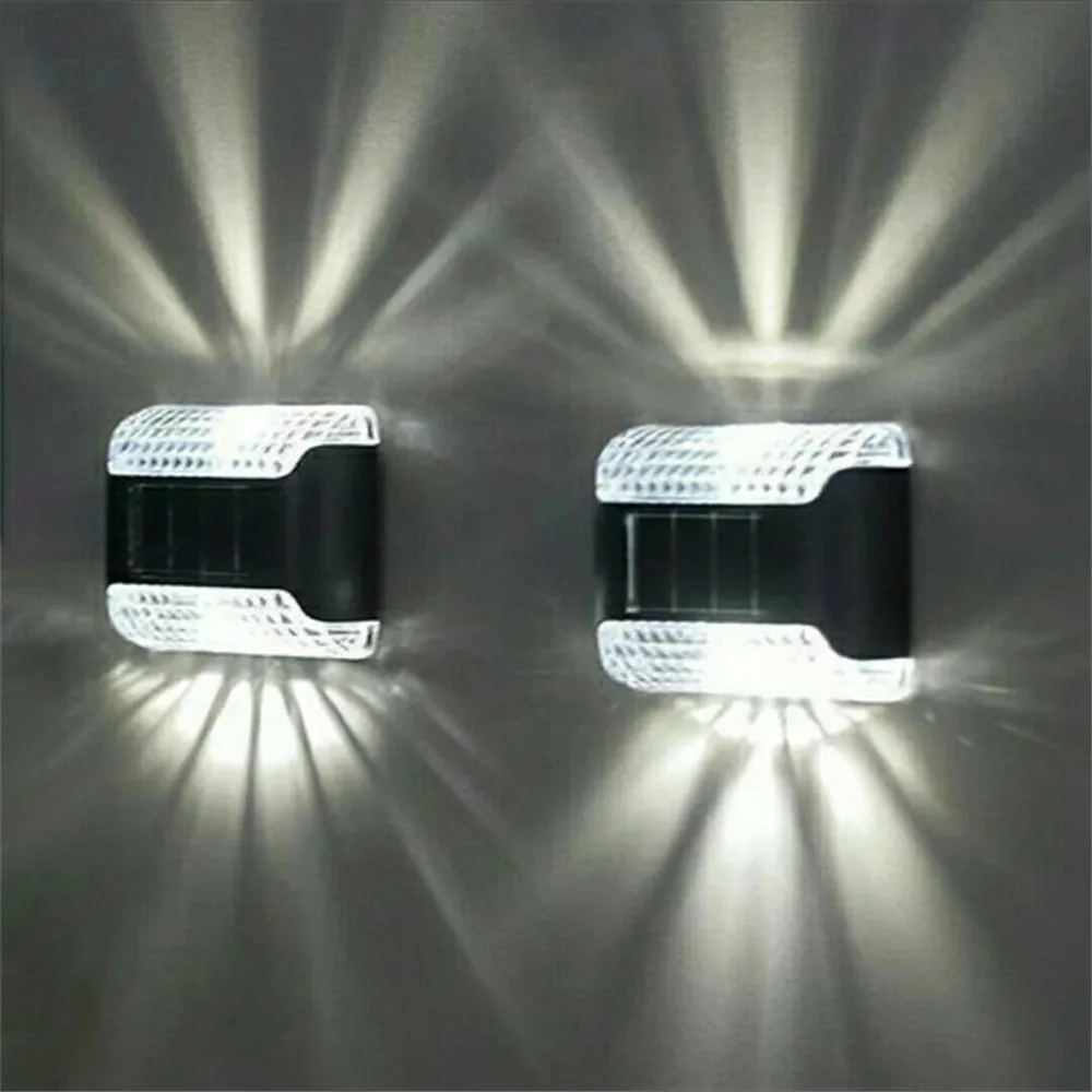 

4Pcs LED Solar Step Lamp Path Stair Outdoor Garden Lights Balcony Light for Patio Stair Fence Light Christmas Decoration