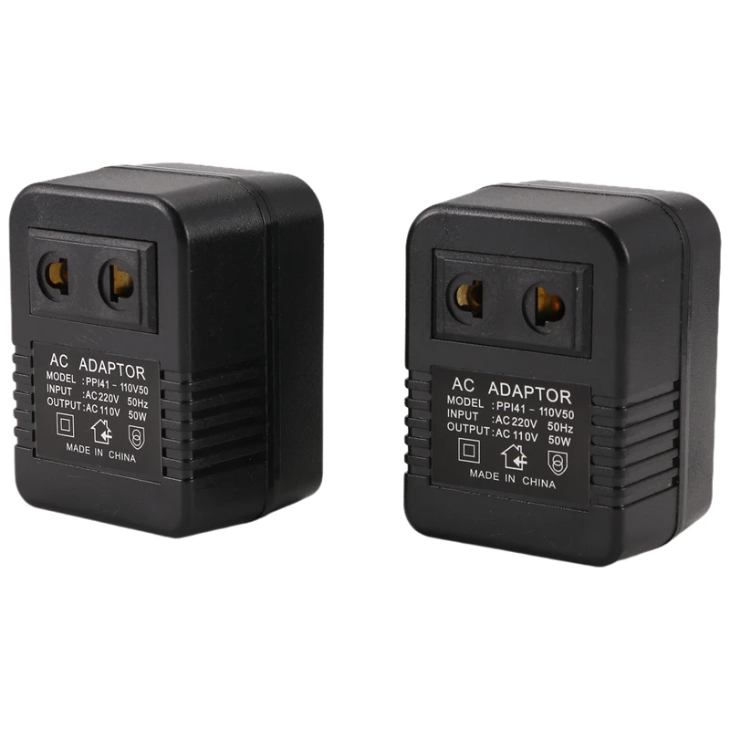 2PCS Step Down Transformer Travel Adapter AC220 V To 110V Voltage Converter Voltage Converter Regulator EU Plug