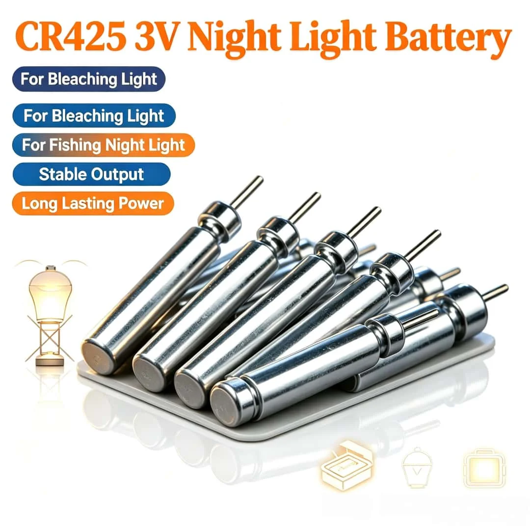 CR425 3.6V Fishing Float Battery 10-100PCS, Night Fishing Luminous Float Light Battery for Electric Floats Fishing Accessory