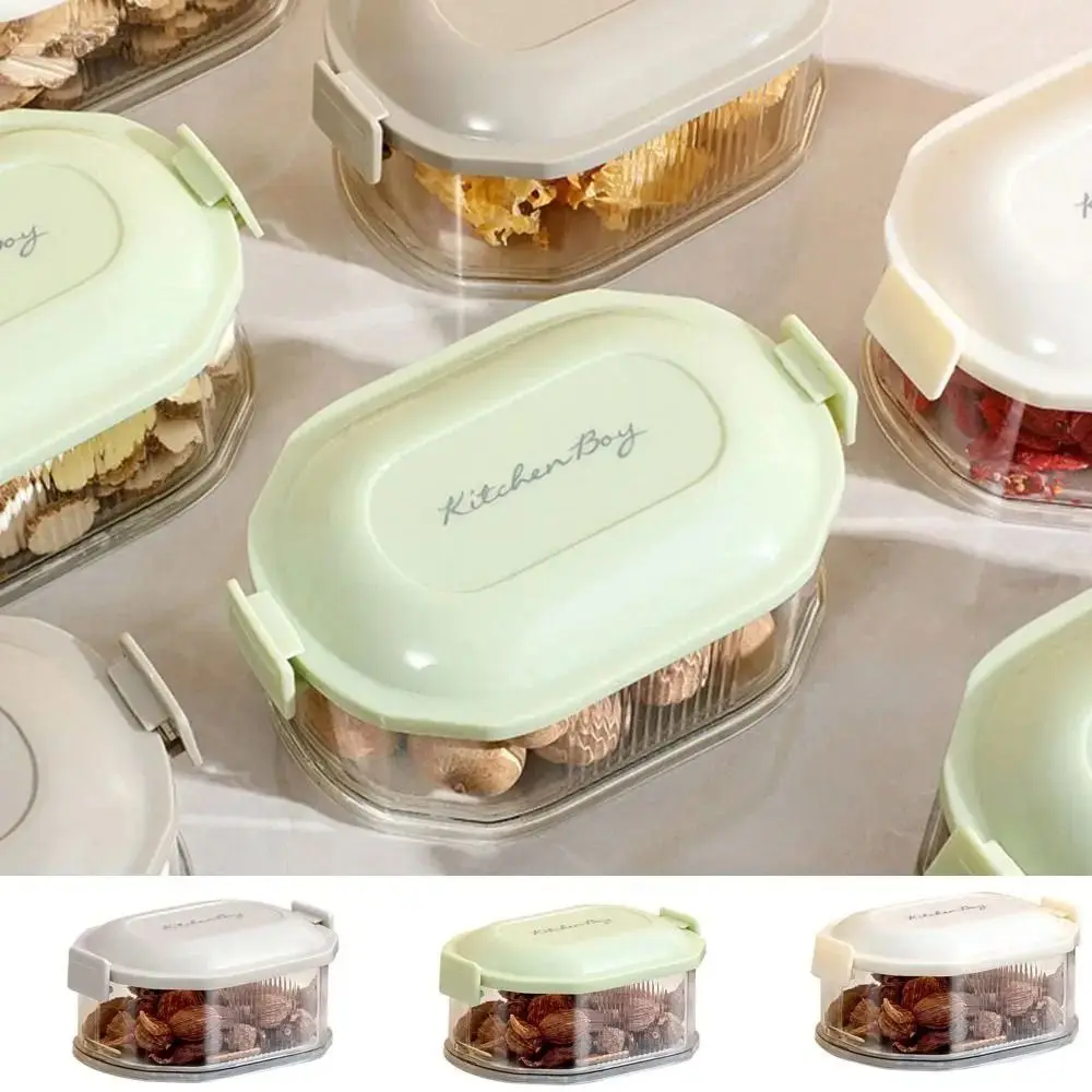 1Pcs Kitchen Seasoning Organizer Stackable Plastic Spice Storage Box with Lid Fresh-keeping Seasoning Box for Salt Spices