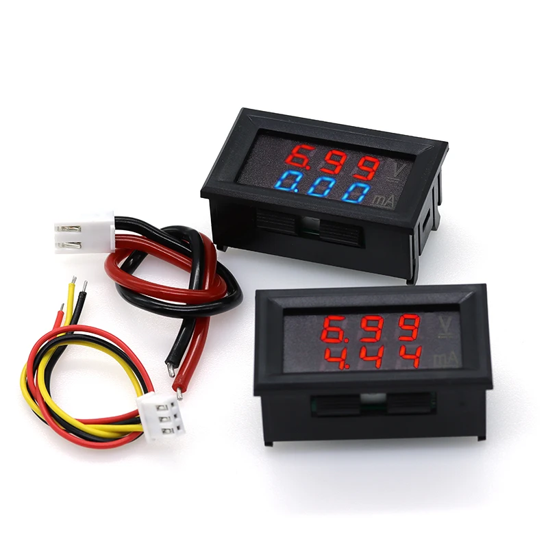 Mini voltímetro Digital, amperímetro DC 100V 10A, Panel Amp, voltios, medidor de corriente, Detector de prueba, pantalla LED Dual de 0,56 \