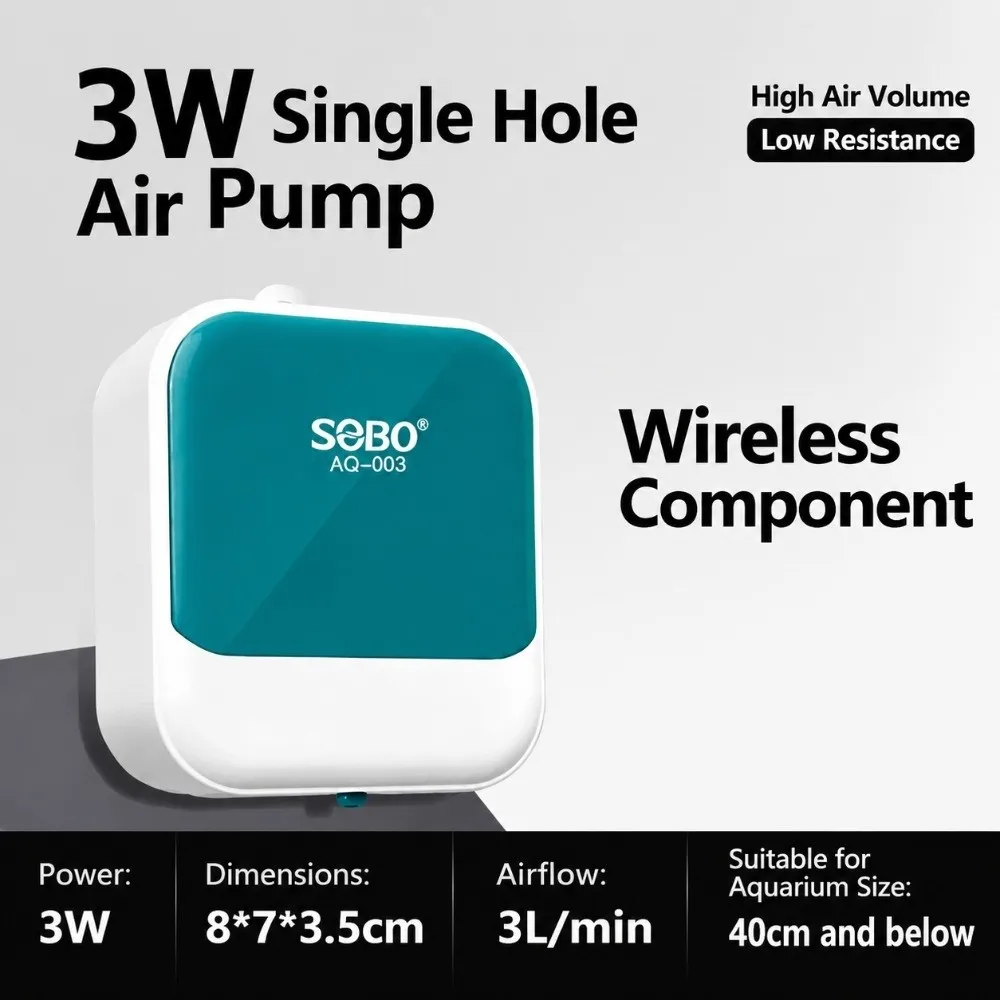 New Quiet Aquarium Air Pump Large Air Volume Durable Oxygen Pump Compact Aquarium Aerator Home Use
