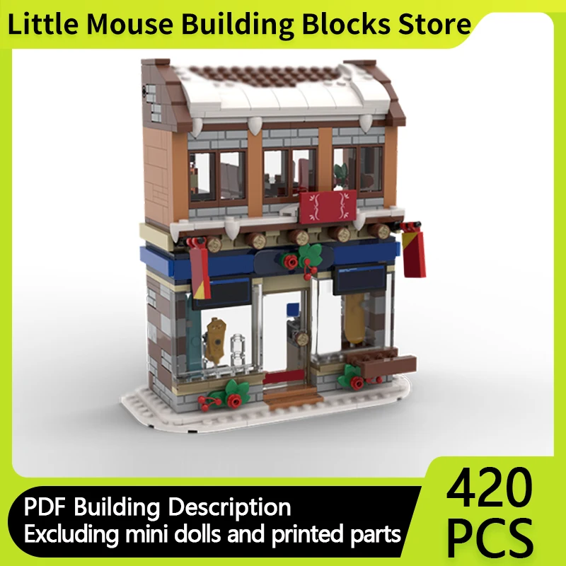 

Street View Model MOC Building Bricks Sports Shop And Coffee Lodge Modular Technology Gifts Holiday Assemble Children Toys Suit