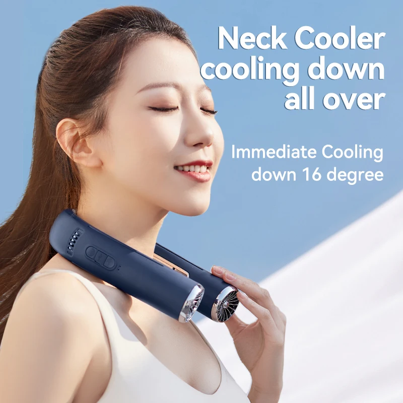 جديد في الهواء الطلق قوي معلق الرقبة تكييف الهواء مروحة أشباه الموصلات تبريد الرقبة مروحة نماذج قابلة للشحن مروحة الرقبة المحمولة