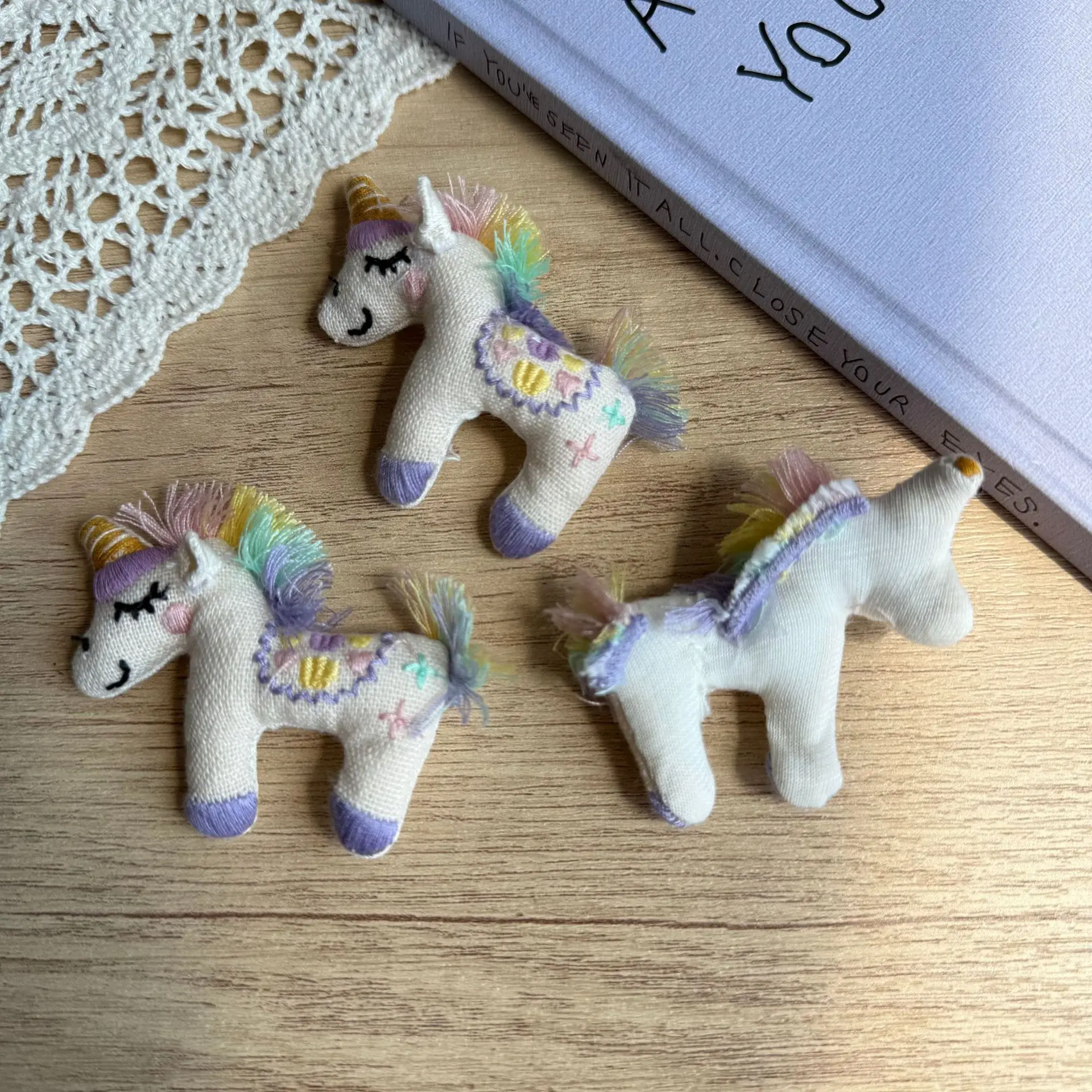 Rainbow Unicorn Pony Embroidered Hair Clasp Fashion DIY Accessory for Scarf Bag Hat Clothing Embellishment Lightweight