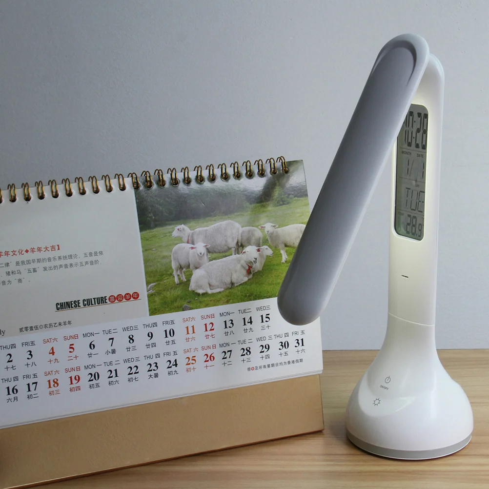 

Dimmable Desk Lamp Eye Care 3 Level Brightness 180 Degree Adjustable Arm Atmosphere Light Rechargeable Reading Light