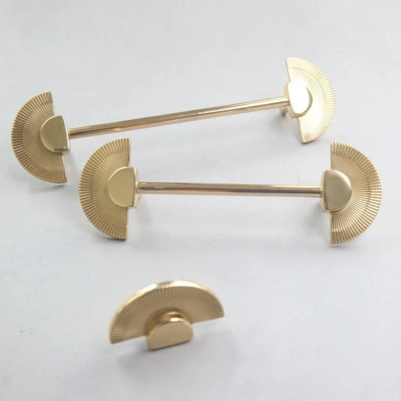Solid Brass Fan Shaped Cabinet Handles Cupboard Door Knobs Gold Creative Wardrobe Dresser Pulls Home Decor Furniture Hardware