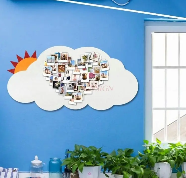 1 قطعة لوحة خشبية ناعمة صورة جدار لون ورأى مجلس سحابة الشمس ورأى الجدار ملصق الديكور الإبداع المدرسي