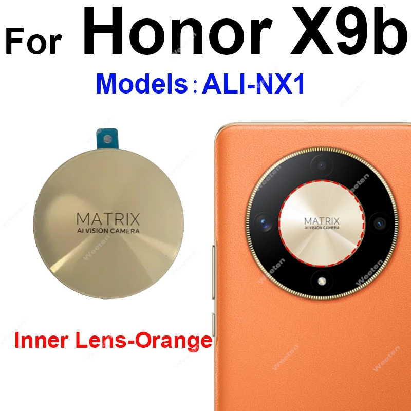 Vetro dell\'obiettivo della fotocamera posteriore per Honor X9b ALI-NX1 obiettivo in vetro della fotocamera posteriore con adesivo adesivo parti di